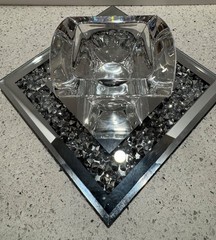 MIKASA GENUINE CRYSTAL VOTIVE Candle Holder with YANKEE CANDLE TEA LIGHT CANDLES