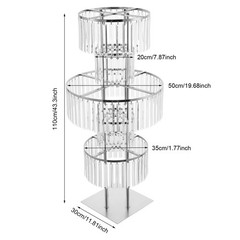 NONECN Five Tier Crystal Flower Stand Wedding Centerpiece
