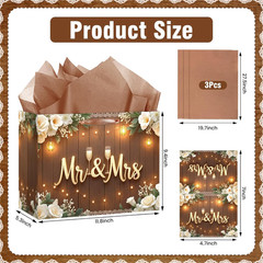 Wedding Gift Bags Mr and Mrs Engagement Gift Bags Elegant Bridal Shower Gifts Ba
