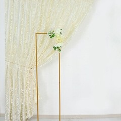 8 ft x 8 ft IVORY Leaf Petal Taffeta Backdrop Drape CURTAIN Panel Party