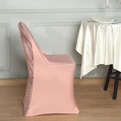 10 Spandex Folding Chair Covers Glittered Metallic Back Wedding Supplies Event