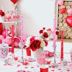 6 Pcs Valentines Heart Taper Candles-10 Unscented Valentine’s Day Heart-6Pcs