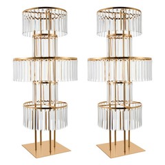 NONECN Five Tier Crystal Flower Stand Wedding Centerpiece