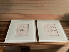 Kate Aspen Forever Glass Photo Coasters (Set Of 2) NIB 4” X 4” Picture Coaster