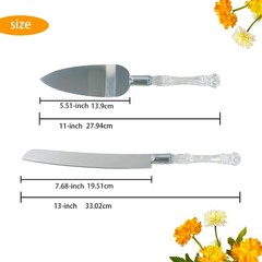Elegant Cake Knife and Server Set Stainless Steel with Crystal Handle – Perfe…