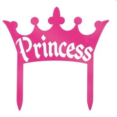 Princess Pink Crown Topper 4 x 4 Plastic Reusable Birthday Party