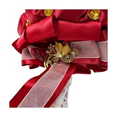Luxury Red / gold accent Bridal Wedding Bouquet Satin Rose Rhinestone