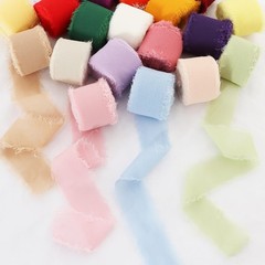 3 Rolls Nude Pink Chiffon Ribbon – 1 inch x 5 Yards, Silk Fabric for Gift Wra…