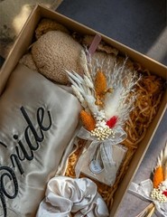 Mini Dried Flowert Set (Pack of 6) Small Bouquet, Pampas Small Bouquet, Orange