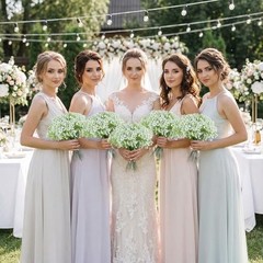 Grevosea 120 Pcs Baby Breath Artificial Flowers – White Green Gypsophila
