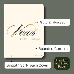Vow Books His and Hers – Wedding Vow Book, 24 Lined Pages, Soft Touch Cover with