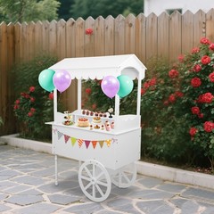 55lbs Candy Cart Display Stand with 2 Wheels Decorated Dessert Cart Candy Cart