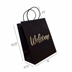 Medium Size Gift Bags – Gold Foil – Welcome Black or Thank You Navy