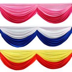1/2m Detachable Gauze Curtain Swag for Wedding Church Stair Handrail Decoration