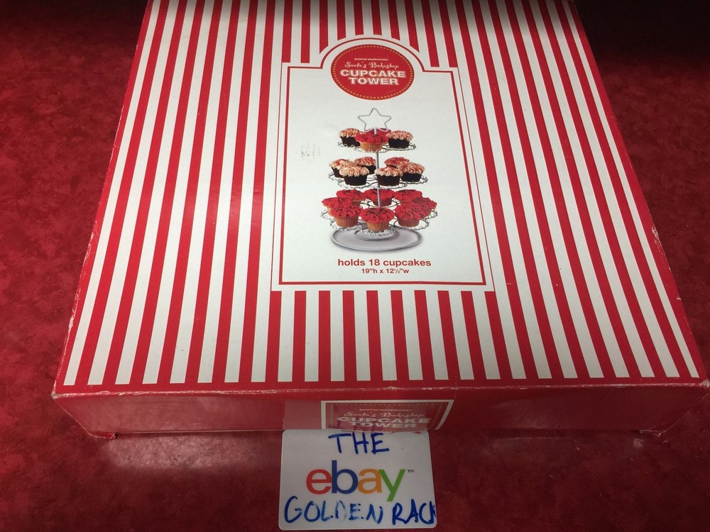 Boston Warehouse 3 Tier – 18 Count Cupcake Desert Tower Stand New 19″hx12.5″w