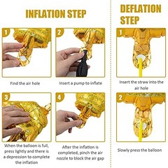 16Pcs Crown Balloons, Large Gold Crown Mylar Foil Balloon for Birthday Wedding