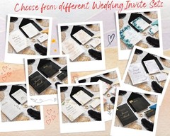 Custom Printed Wedding Invitation Set with RSVP Card & Detail Card with Envelope