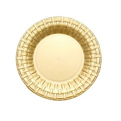 Plastic GOLD with Basketweave 7″ PLATES Disposable Party Wedding WHOLESALE