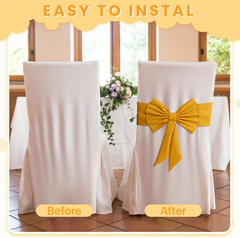 10 Pcs Spandex Chair Sashes for Wedding Elastic Chair Bows Sashes Universal Deco