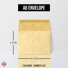 A6 Parchment Envelopes, NEW CHAMPAGNE, 4 3/4 x 6 1/2, 24lb Bond/60lb Text, 25 Pk