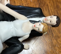 Wedding Cake Topper Romantic Couple Lounging on the Beach Weddingstar Porcelain
