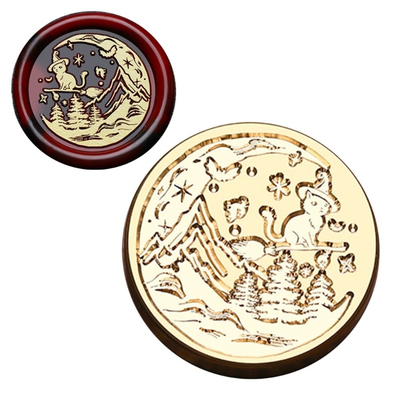 Brass Sealing Wax Stamp Halloween Series Wax Seal Stamp for Cards Decorations