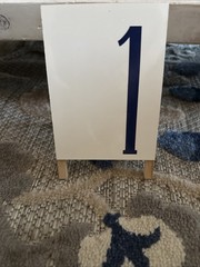 Table Numbers 1-18, Navy Blue & White