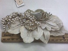 NEW $189 David’s Bridal Flowers Pearls Crystals Elegant Clip In Hair Headpiece