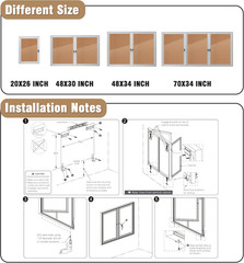 48″X30″ Enclosed Bulletin Board, Outdoor Lockable Weather-Resistant Aluminum Cor
