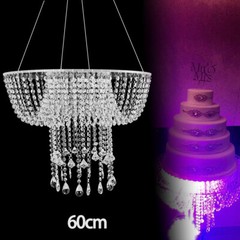 60cm Acrylic Hanging Cake Stand With Beads Ceiling Mount Wedding Party Display