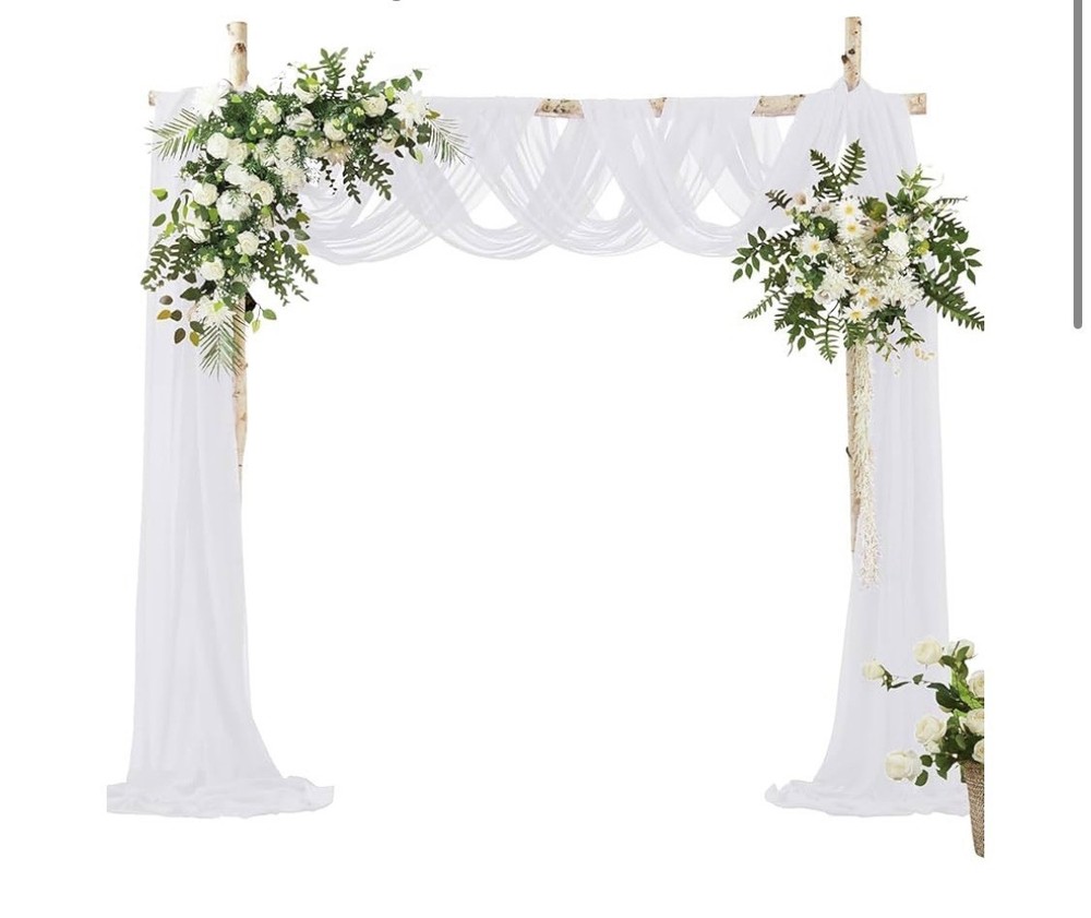 White Wedding Tulle Arch Draping Fabric 160×800 cm – 63” x 315”