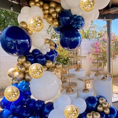 Zesliwy Navy Blue Gold Balloons Garland 18inch,12inch,10inch,5inch,