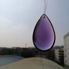 20Pcs Purple 47mm Crystal Smooth Drop Pendant Chandelier Prisms Lamp Parts