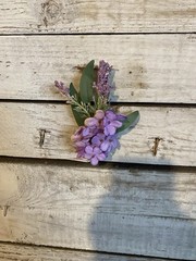 Dusty Purple And Lavender Cascade Style Bouquet With Matching Boutonnière