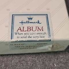 Vintage 1983 Hallmark Wedding Photo Album Embossed Doves, NIB Cream Colored