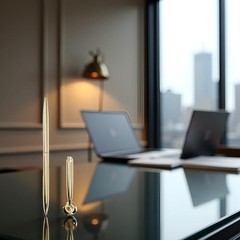 Gold Pen And Pen Stand Round Pen Holder Signing Pen Set Metal Attached To Desk