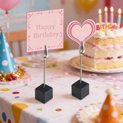 24 Pcs Wooden Cube Memo Holders with Alligator Clips, Table Number Stands for