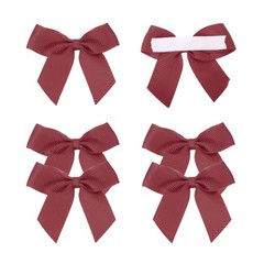 6Pcs Mini Grosgrain Ribbon Bow 2″ Self Adhesive Flower Bows Deep Red