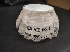 4″ Ivory Lace Topper for Wedding Cake, Fresh Flowers or Designs, Syndicate Sales