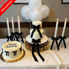 12 Pcs Black Velvet Bows, 5 x 10 Inch Ribbon Bows 5 x 10 Inch,