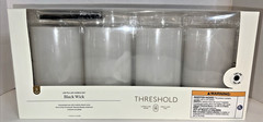 4 Pk 5″ x 3″ LED Flameless Black Wick Candle White With Remote -Threshold