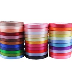 1cm Wedding Birthday Party Decorative Satin Ribbons White Blue Pink Purple Green