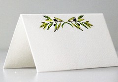 PLACE CARDS – Green Leafy OLIVE BRANCH. Tent Style