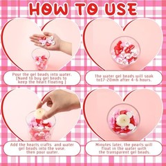 150 Pcs Valentine’s Day Heart Decor Vase Filler Red Pink White Love