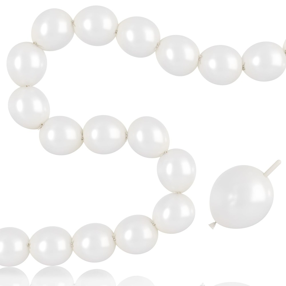 Pearl White Linking Balloons,100pcs 6 Inch Quick Link 6 inch,