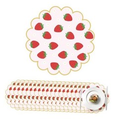 100Pcs Strawberry Paper Placemats Pink Fruit Place Mats 13.5 Pink Strawberry