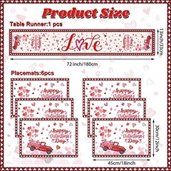 7 Pack Valentines Decoration Sets Valentines Day Table Runner and Placemats