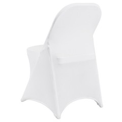 VEVOR 12PCS White Stretch Spandex Folding Chair Covers for Wedding Party Dining