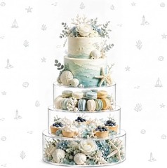 Clear Fillable Cake Stand Set for Parties, 3 Sizes