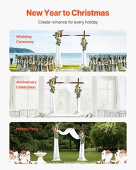 Artificial Wedding Arch Flowers Kit Yellow With 2 Pcs Flowers 1 Pcs Drapes